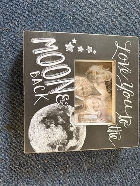 Primitives by Kathy Black & White 'Love You to the Moon' Photo Frame